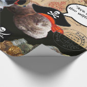 KATZEN DER PIRATE UND KARTEN DER ANTIKEN PIRATEN GESCHENKPAPIER (Ecke)
