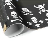 KATZEN DER PIRATE UND KARTEN DER ANTIKEN PIRATEN GESCHENKPAPIER (Rolleneckpunkt)