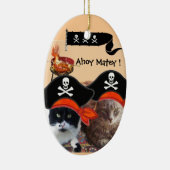 KATZEN DER PIRATE UND KARTEN DER ANTIKEN PIRATEN KERAMIKORNAMENT (Rechts)