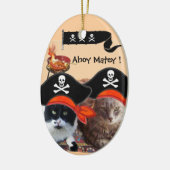 KATZEN DER PIRATE UND KARTEN DER ANTIKEN PIRATEN KERAMIKORNAMENT (Links)