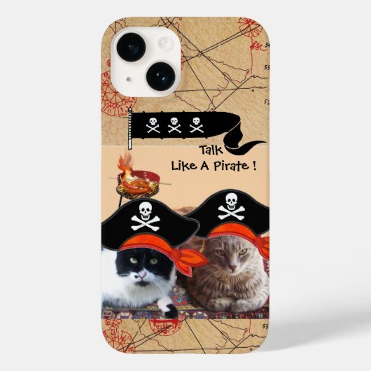 KATZEN DER PIRATEN ANTIQUE PIRATES TREASPAKETE UND Case-Mate iPhone HÜLLE (Rückseite)