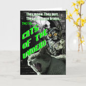 Katzen der Untoten Halloween-Karte Karte (Gelbe Blume)