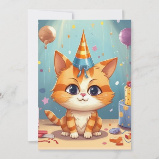 Katzen design ginger Katze süß Einladung (Vorderseite)