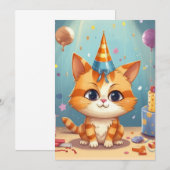 Katzen design ginger Katze süß Einladung (Vorne/Hinten)