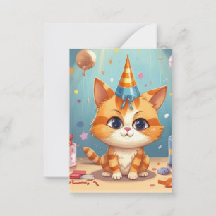 Katzen design orange Katze süß Mitteilungskarte