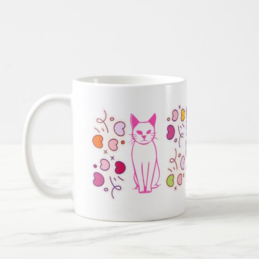 Katzen-Design-Tasse Kaffeetasse (Links)