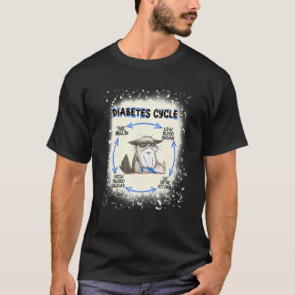 Katzen-Diabetes-Zyklus Diabetes-Bewusstsein Geblei T-Shirt
