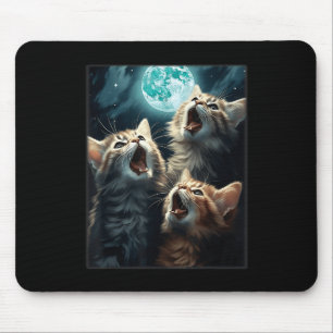 Katzen, die auf dem Mond herumhacken Funny Cat Mem Mousepad