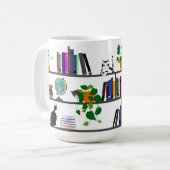 Katzen, die auf einem virtuellen Regal liegen, Kat Kaffeetasse (Vorderseite Links)