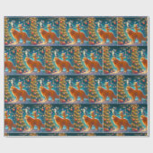 Katzen, die auf Hunde Stehend sind, um Weihnachtsb Geschenkpapier (Flach)