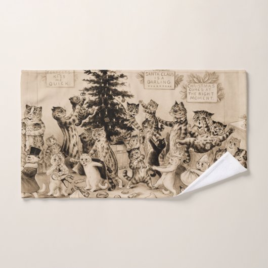 Katzen, die den Weihnachtsbaum von Louis Wain schm Handtuch (Handtuch)