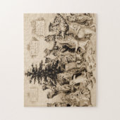 Katzen, die den Weihnachtsbaum von Louis Wain schm Puzzle (Vertikal)