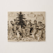 Katzen, die den Weihnachtsbaum von Louis Wain schm Puzzle (Horizontal)