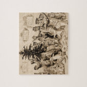 Katzen, die den Weihnachtsbaum von Louis Wain schm Puzzle (Vertikal)