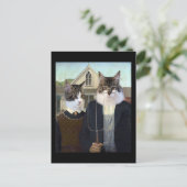 Katzen, die die amerikanische gotische Postkarte v (Stehend Vorderseite)