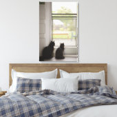 Katzen, die die Tür auf dem Bildschirm aussehen Leinwanddruck (Insitu (Schlafzimmer))