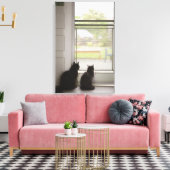 Katzen, die die Tür auf dem Bildschirm aussehen Leinwanddruck (Insitu (Wohnzimmer))