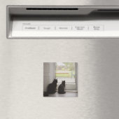 Katzen, die die Tür auf dem Bildschirm aussehen Magnet (In Situ (Geschirrspüler))