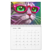 Katzen, die eine Brille AI tragen Kalender (Jan 2026)
