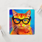 Katzen, die eine Brille Grußkarte tragen Karte (Vorderseite/Rückseite Beispiel)