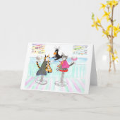 Katzen, die essen, Wein O'Clock Karte (Gelbe Blume)