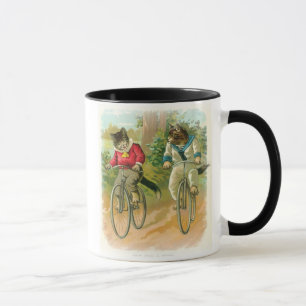 Katzen, die Fahrräder reiten Tasse