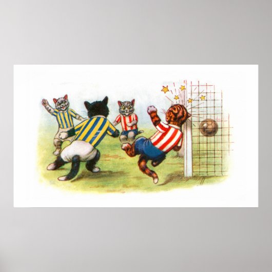 Katzen, die Fußball spielen Poster (Vorne)