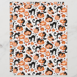 Katzen, die Halloween Pumpkins Scrapbook Paper tra