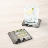 Katzen, die heraus Eingangstür mit Fliegengitter Getränkeuntersetzer (Rechte Seite)