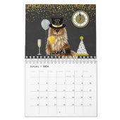 Katzen, die Hut-Kalender tragen Kalender (Jan 2026)