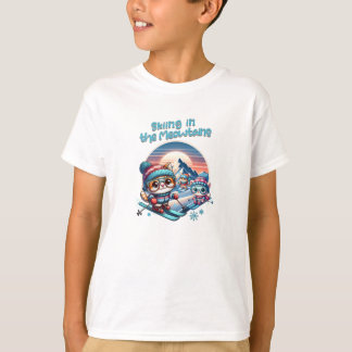 Katzen, die in den Meowtains Ski fahren T-Shirt