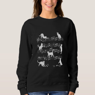 Katzen, die mit Notenmusiker auf Musikblättern spi Sweatshirt