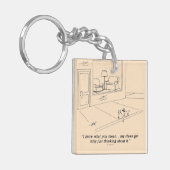 Katzen, die Möbel kratzen Schlüsselanhänger (Vorderseite links)