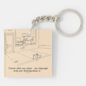 Katzen, die Möbel kratzen Schlüsselanhänger (Rückseite)