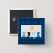 Katzen, die Mondknopf schauen Button (Vorne & Hinten)