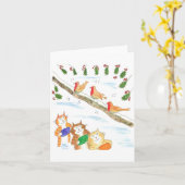 Katzen, die Paws warm behielt Karte (Gelbe Blume)