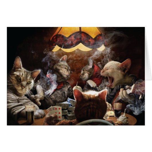 Katzen, die Poker spielen (Vorderseite (Horizontal))