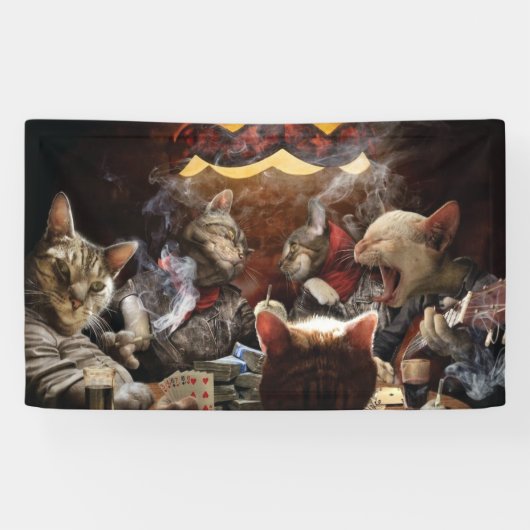 Katzen, die Poker spielen Banner (Horizontal)
