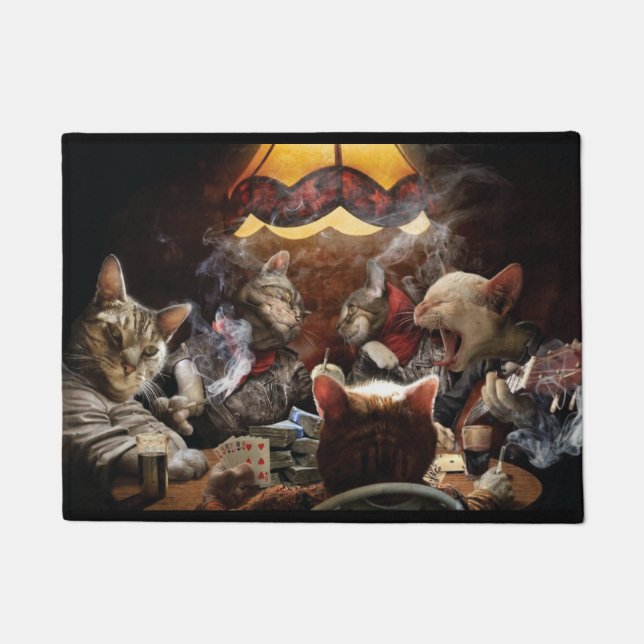 Katzen, die Poker spielen Fußmatte (Vorderseite)