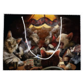 Katzen, die Poker spielen Große Geschenktüte (Rückseite)