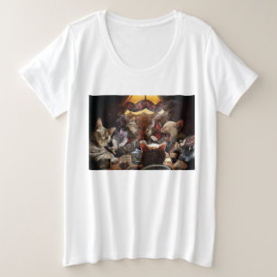 Katzen, die Poker spielen Große Größe T-Shirt