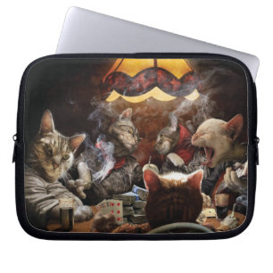 Katzen, die Poker spielen Laptopschutzhülle