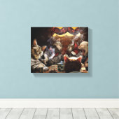 Katzen, die Poker spielen Leinwanddruck (Insitu (Holzboden))