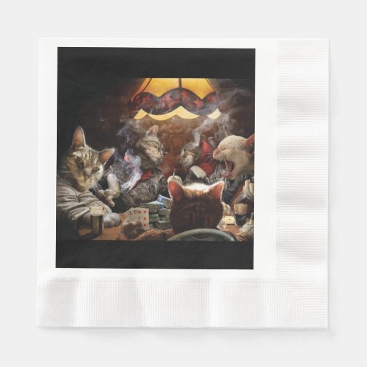 Katzen, die Poker spielen Serviette (Vorderseite)