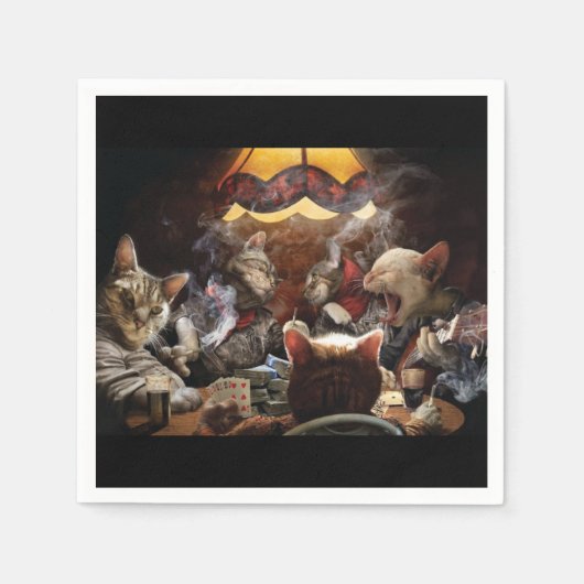 Katzen, die Poker spielen Serviette (Vorderseite)