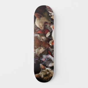 Katzen, die Poker spielen Skateboard