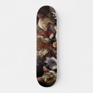 Katzen, die Poker spielen Skateboard