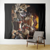 Katzen, die Poker spielen Wandteppich (Beispiel (Horizontal))