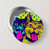 Katzen, die sich die Kunst des Pops ausschließen Button (Vorne & Hinten)