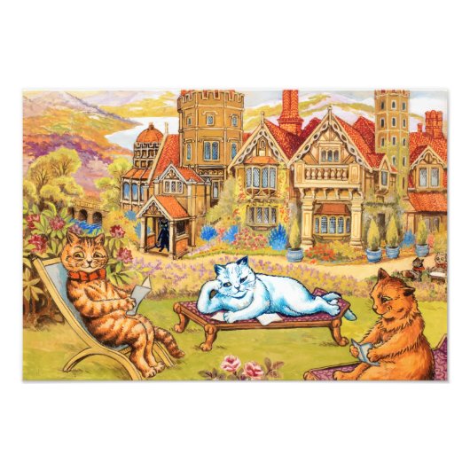 Katzen, die sich im Ground von Napsbury von Wain e Fotodruck (Vorne)